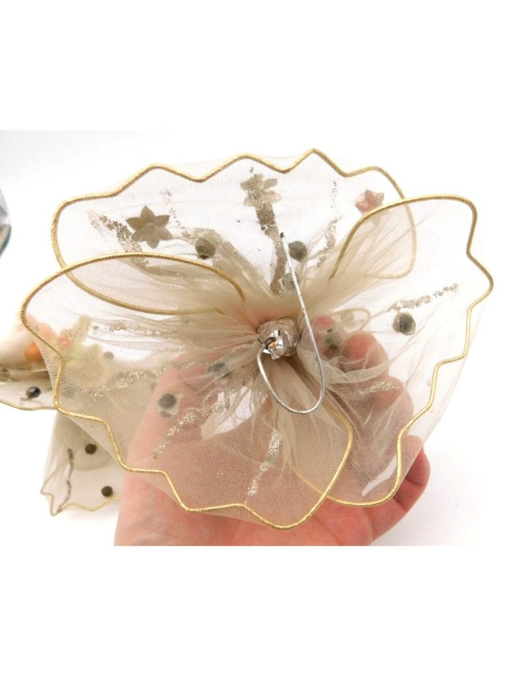 Lot 2 Vintage Holt Howard Tulle Christmas Angels 4" MCM Kitsch Holiday Decor - Picture 6 of 9